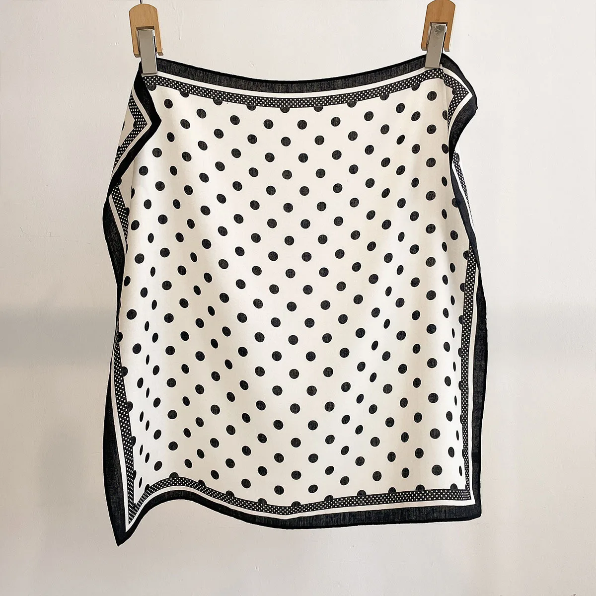 Face Scarf Mask - Luxury Polka Dot Printed Square Scarf