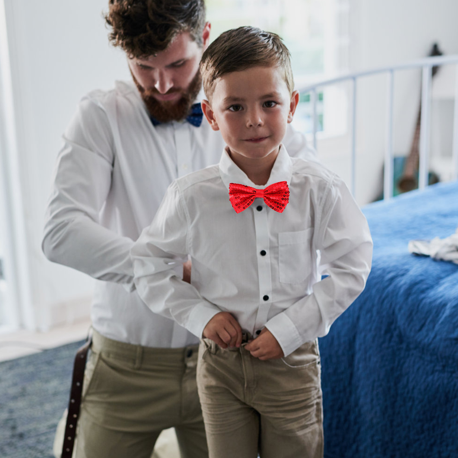 5Pcs Children Sparkly Sequin B - Bow Tie Pre Tied incelemesi ve fiyatı