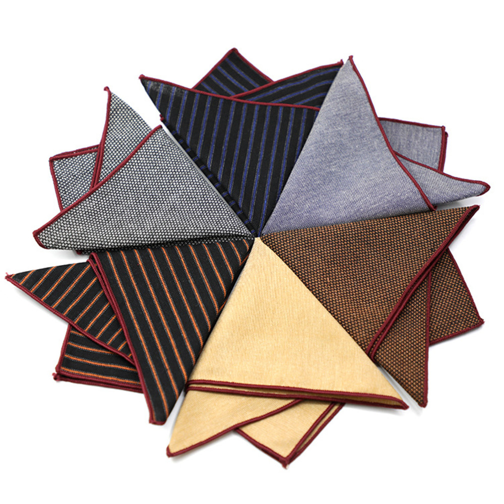 Solid Striped Brown Pocket Squ - Handkerchief Cotton Men incelemesi ve fiyatı