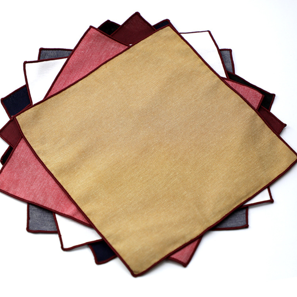 Solid Striped Brown Pocket Squ - Handkerchief Cotton Men incelemesi ve fiyatı