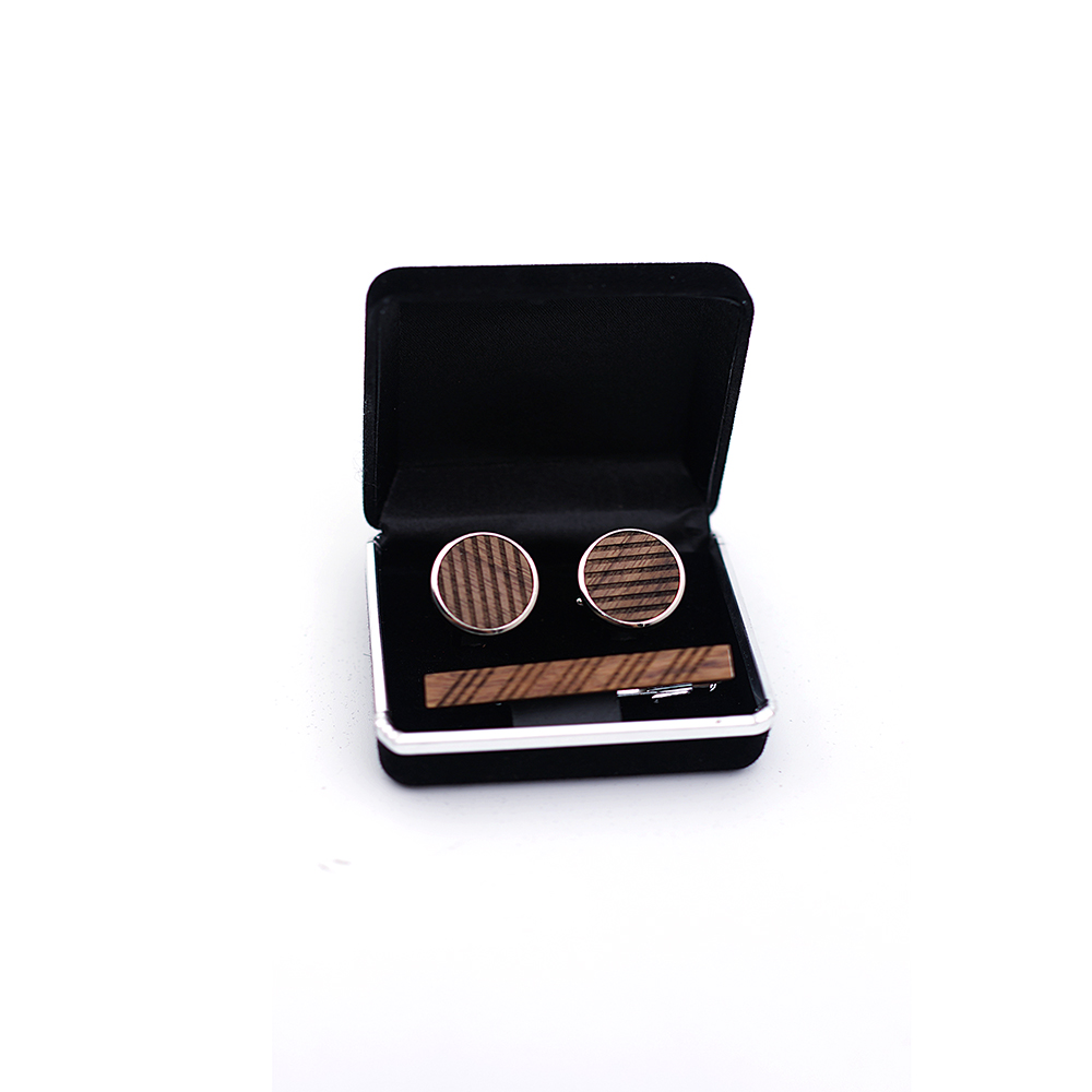 High Quality Wood Cuff links n - Tie Bar Set Gift incelemesi ve fiyatı