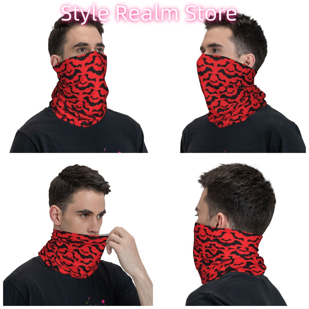 Gothic Witch Bats Pattern Band - Neck Warmer Tube incelemesi ve fiyatı