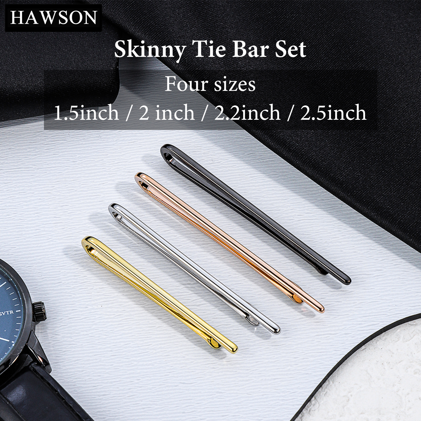HAWSON Tie Clips for Men 4Pcs  - Tie Bar Set Gift incelemesi ve fiyatı