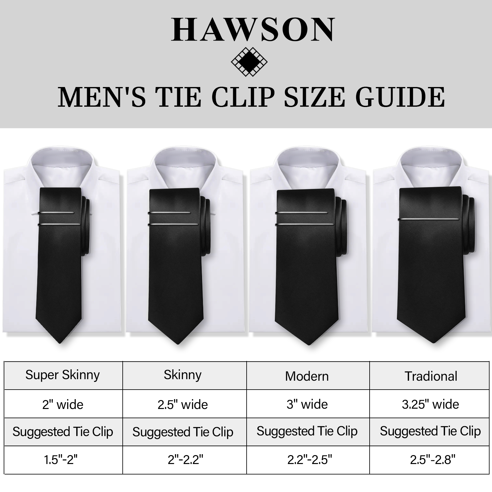 HAWSON Tie Clips for Men 4Pcs  - Tie Bar Set Gift incelemesi ve fiyatı