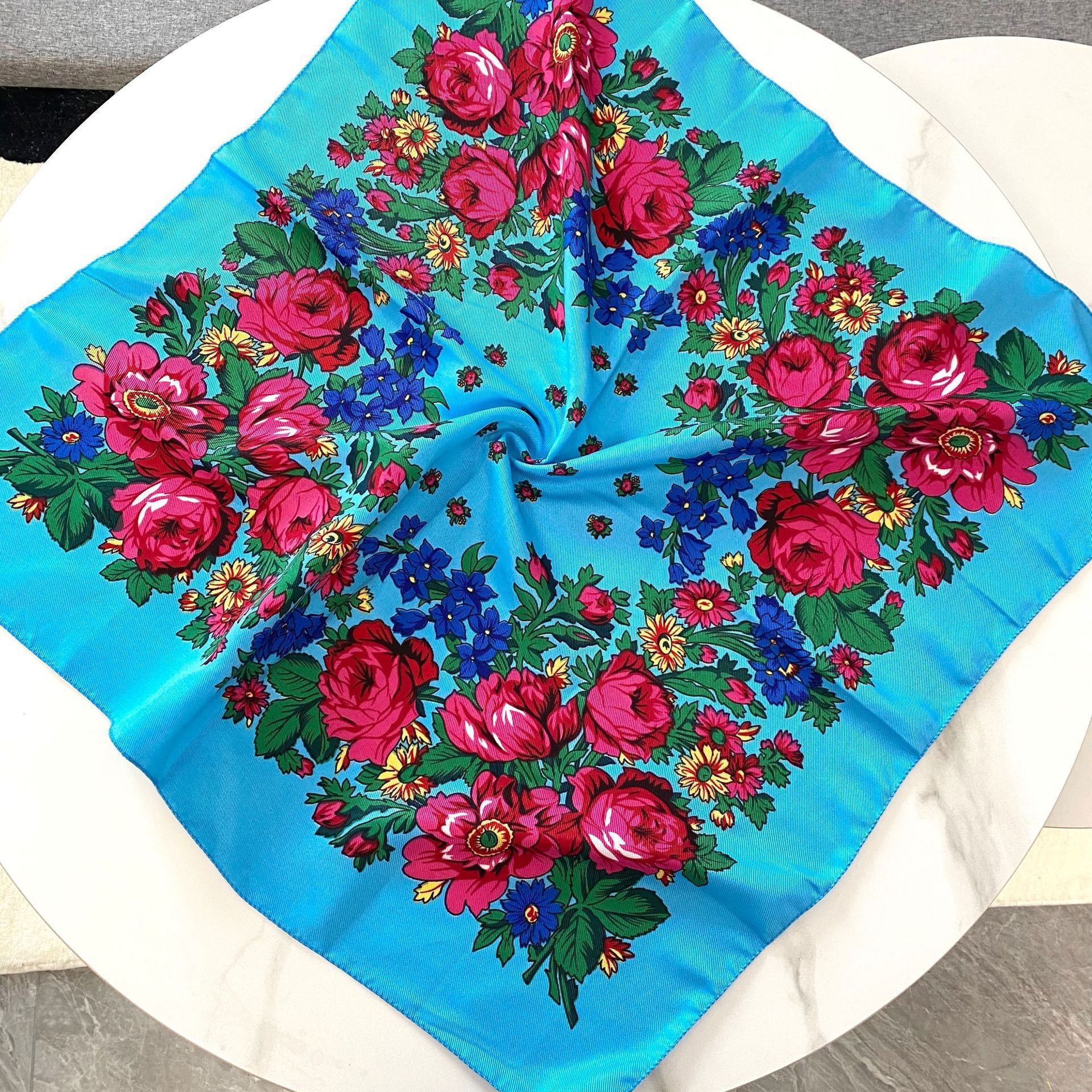 70*70cm Russian Floral Square  - Bandana Cotton incelemesi ve fiyatı