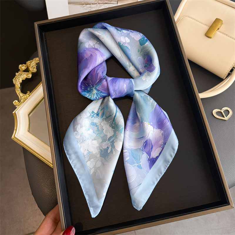 2026 New Floral Print Silk Squ - Face Scarf Mask incelemesi ve fiyatı