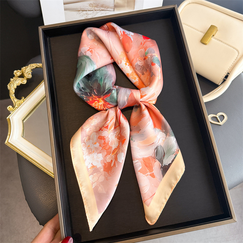 2026 New Floral Print Silk Squ - Face Scarf Mask incelemesi ve fiyatı
