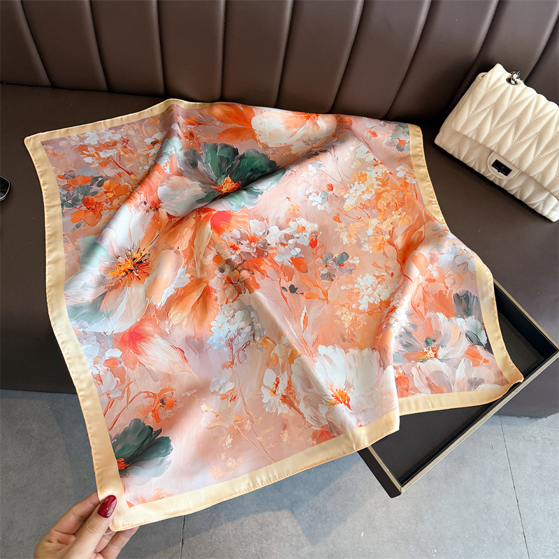 2026 New Floral Print Silk Squ - Face Scarf Mask incelemesi ve fiyatı