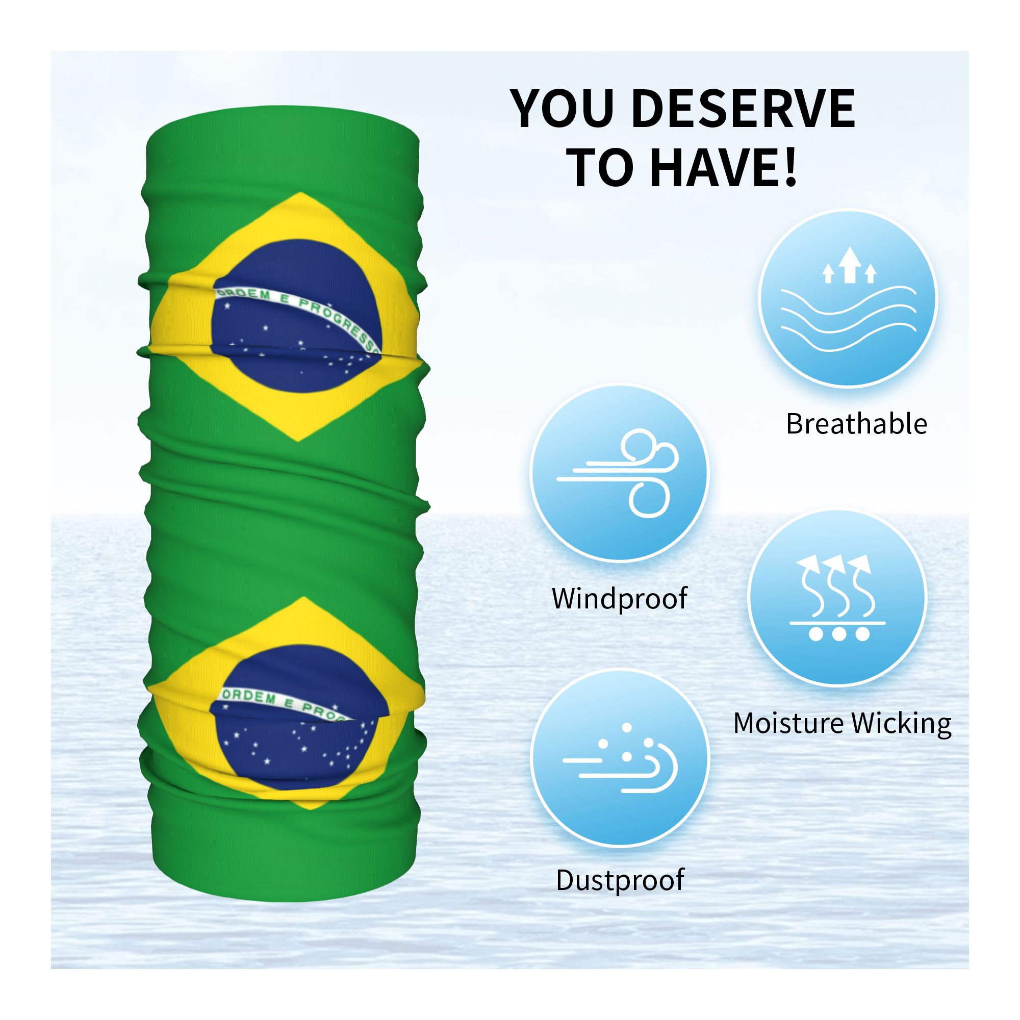 Custom Brazil Flag Bandana Nec - Neck Warmer Tube incelemesi ve fiyatı