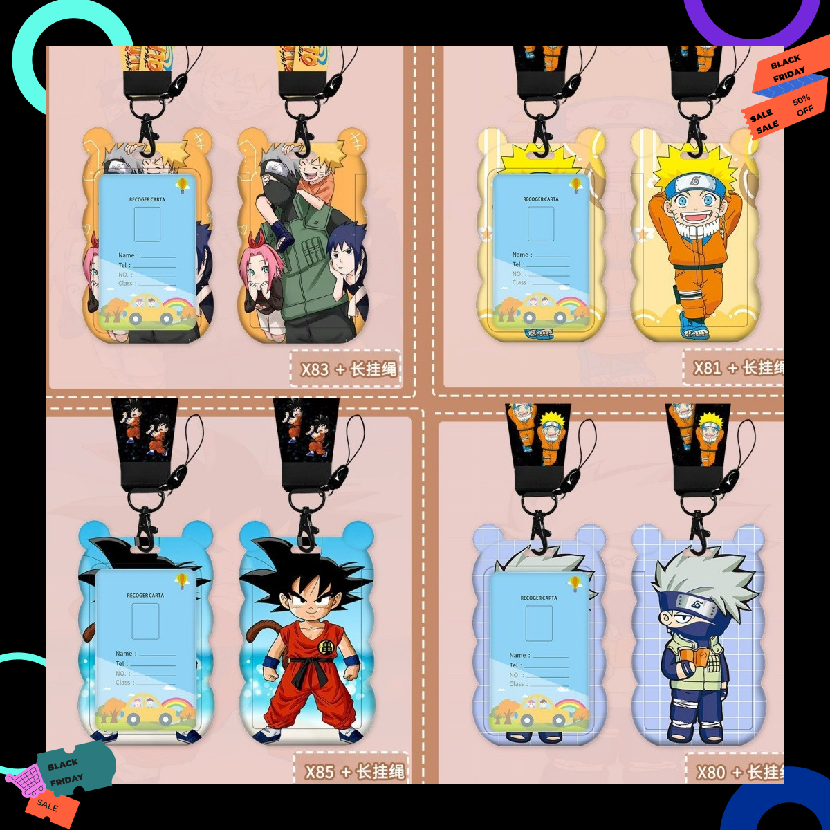 Naruto Cartoon Wave Shape Card - Lanyard Badge Holder incelemesi ve fiyatı