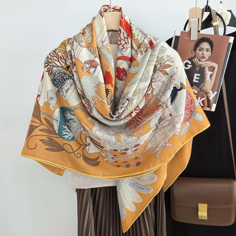 Double Sided Print Luxury Silk - Pashmina Wrap Large incelemesi ve fiyatı