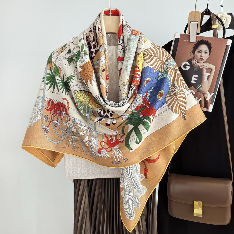 Double Sided Print Luxury Silk - Pashmina Wrap Large incelemesi ve fiyatı