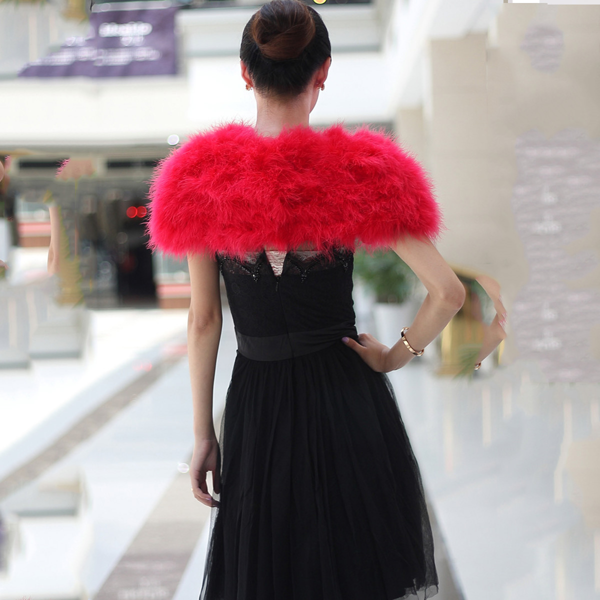 Women Ostrich Feather Boa Shaw - Stole Wedding Shawl incelemesi ve fiyatı