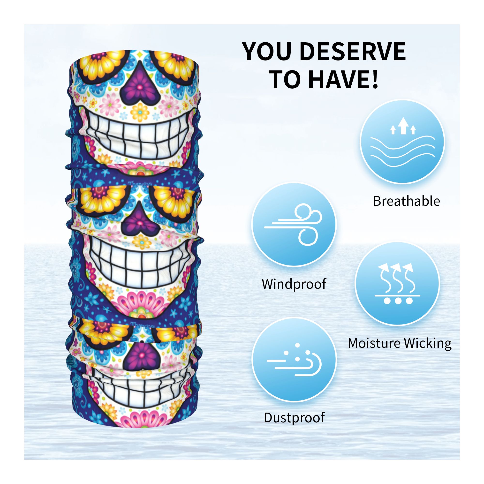 Custom Day Of The Dead Sugar S - Neck Warmer Tube incelemesi ve fiyatı