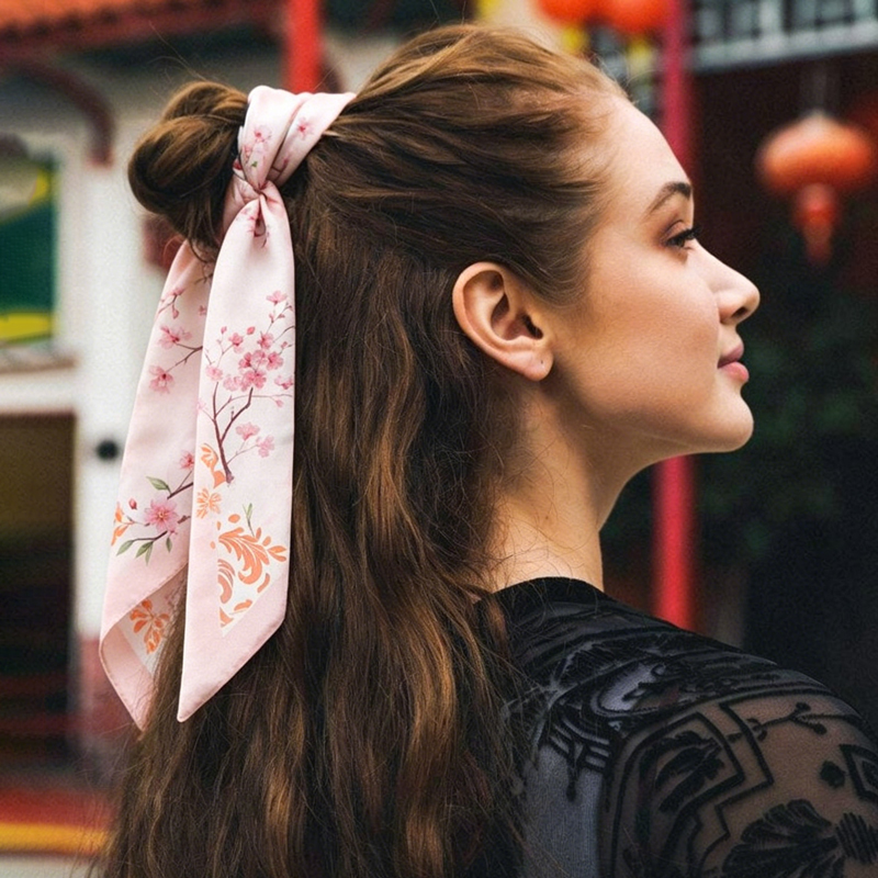 Fashion Women Silk Satin Skinn - Ascot Neck Scarf incelemesi ve fiyatı