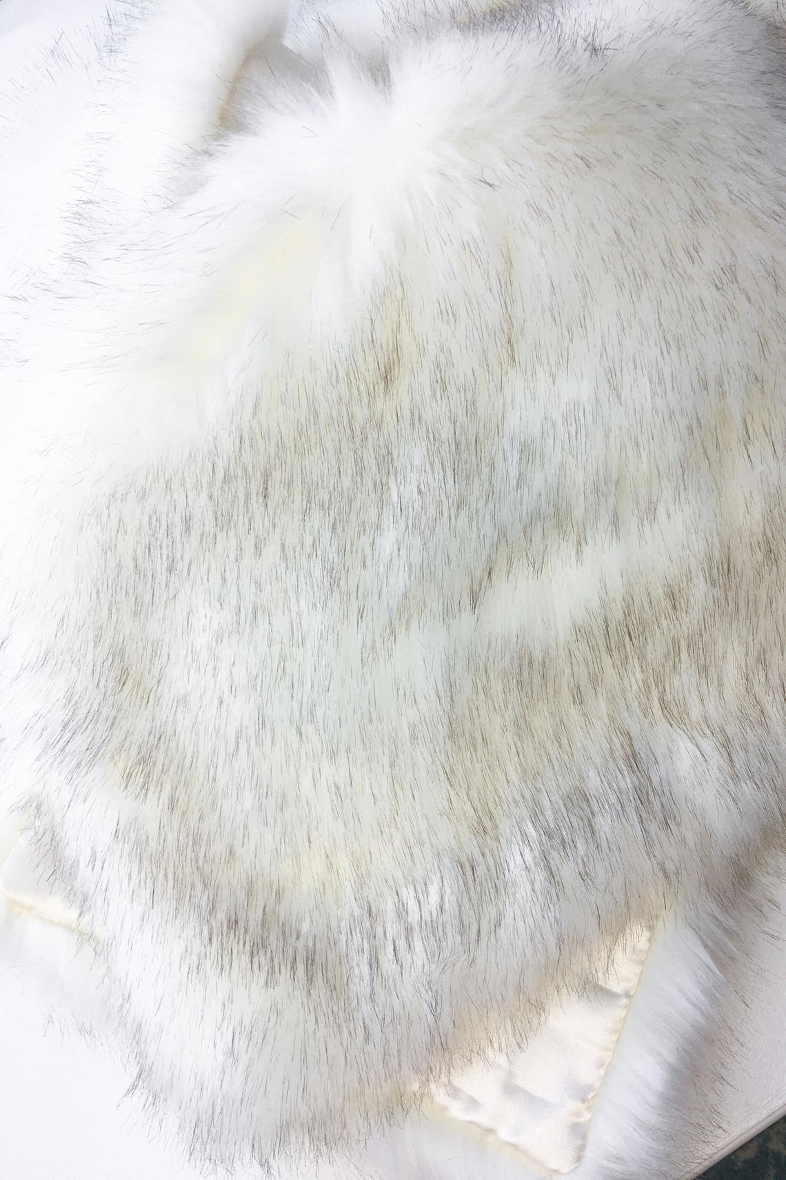 Ivory with black tips faux fur - Stole Wedding Shawl incelemesi ve fiyatı