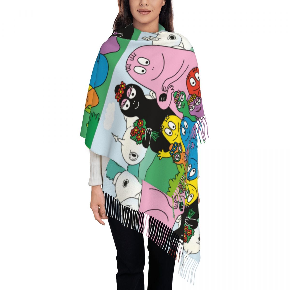 Les Barbapapa Family Shawls Wr - Pashmina Wrap Large incelemesi ve fiyatı