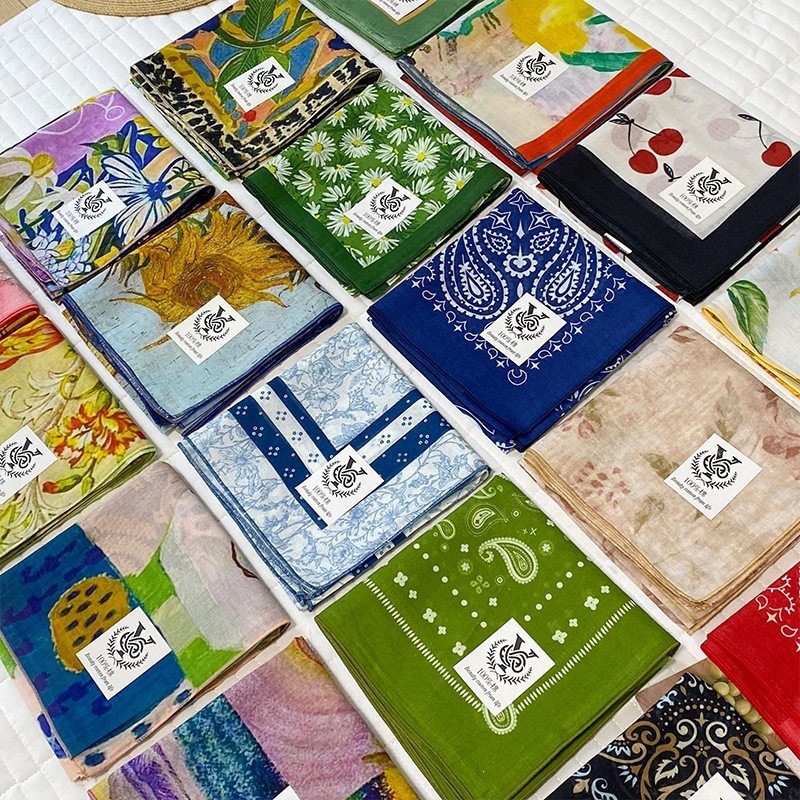 100% Cotton Square Scarf For W - Bandana Cotton incelemesi ve fiyatı