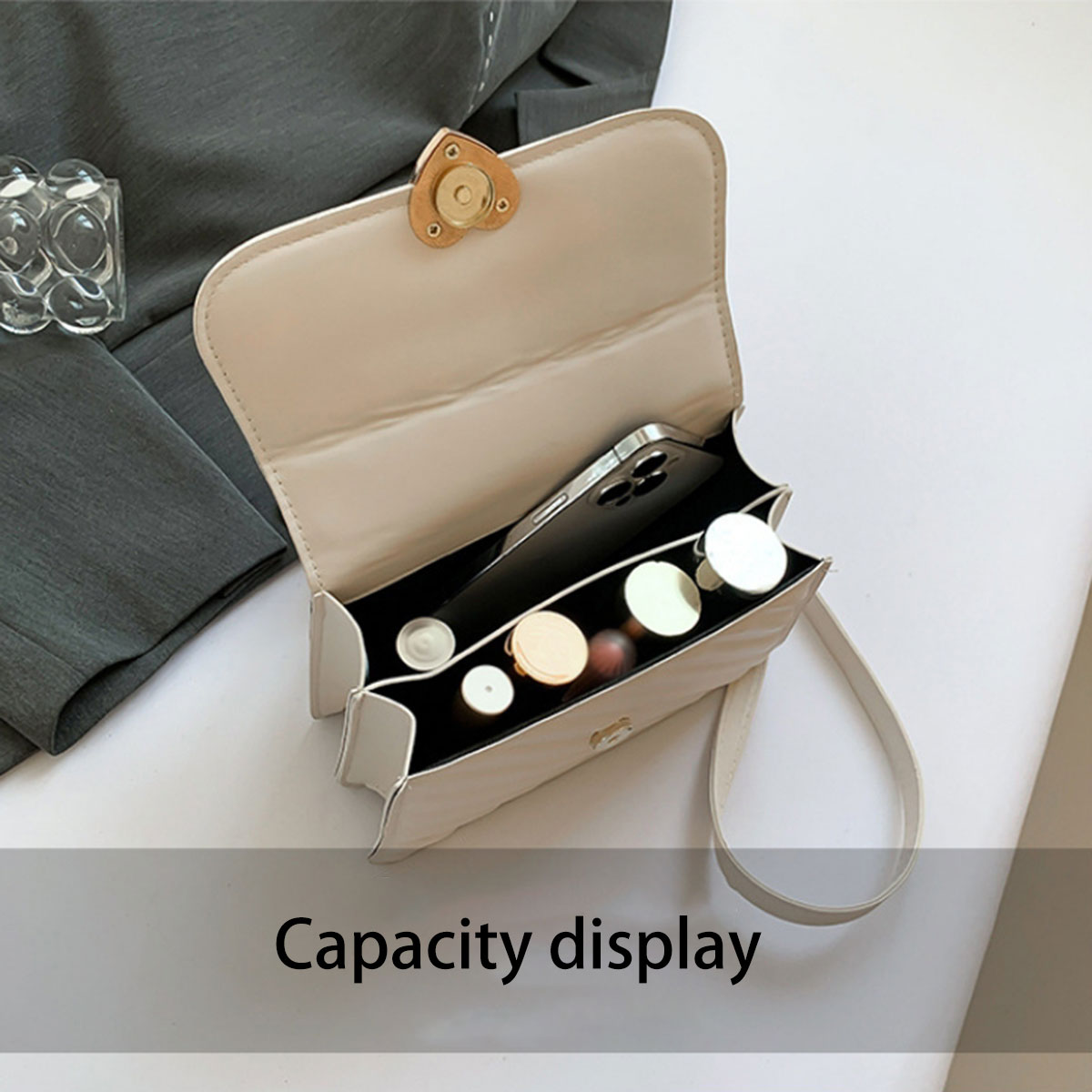 White fashion women's bag simp - Pocket Square Set incelemesi ve fiyatı