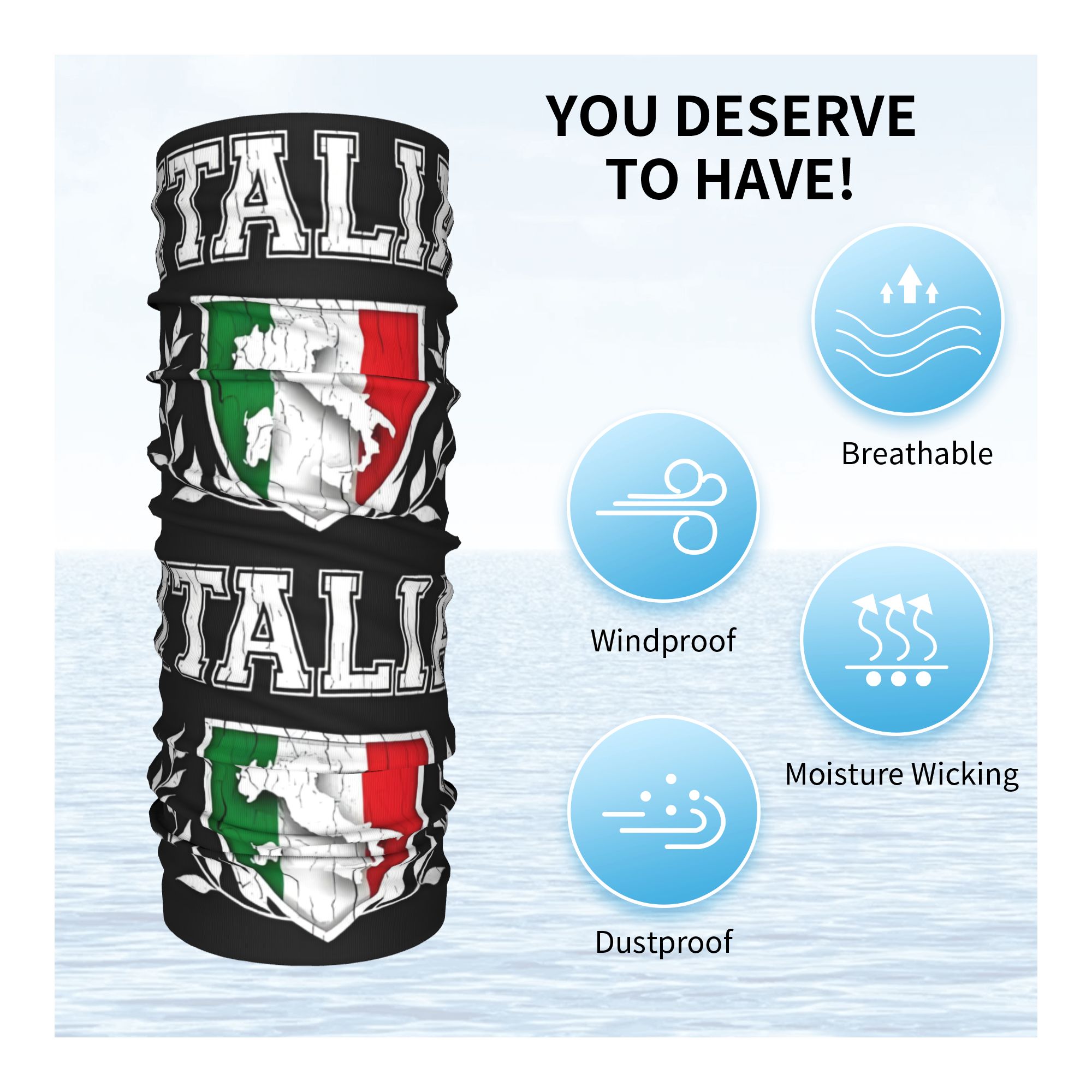 Custom Italy Flag Bandana Neck - Neck Warmer Tube incelemesi ve fiyatı