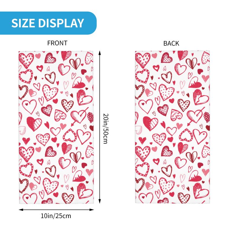 Pink Red Love Hearts Bandana N - Neck Warmer Tube incelemesi ve fiyatı