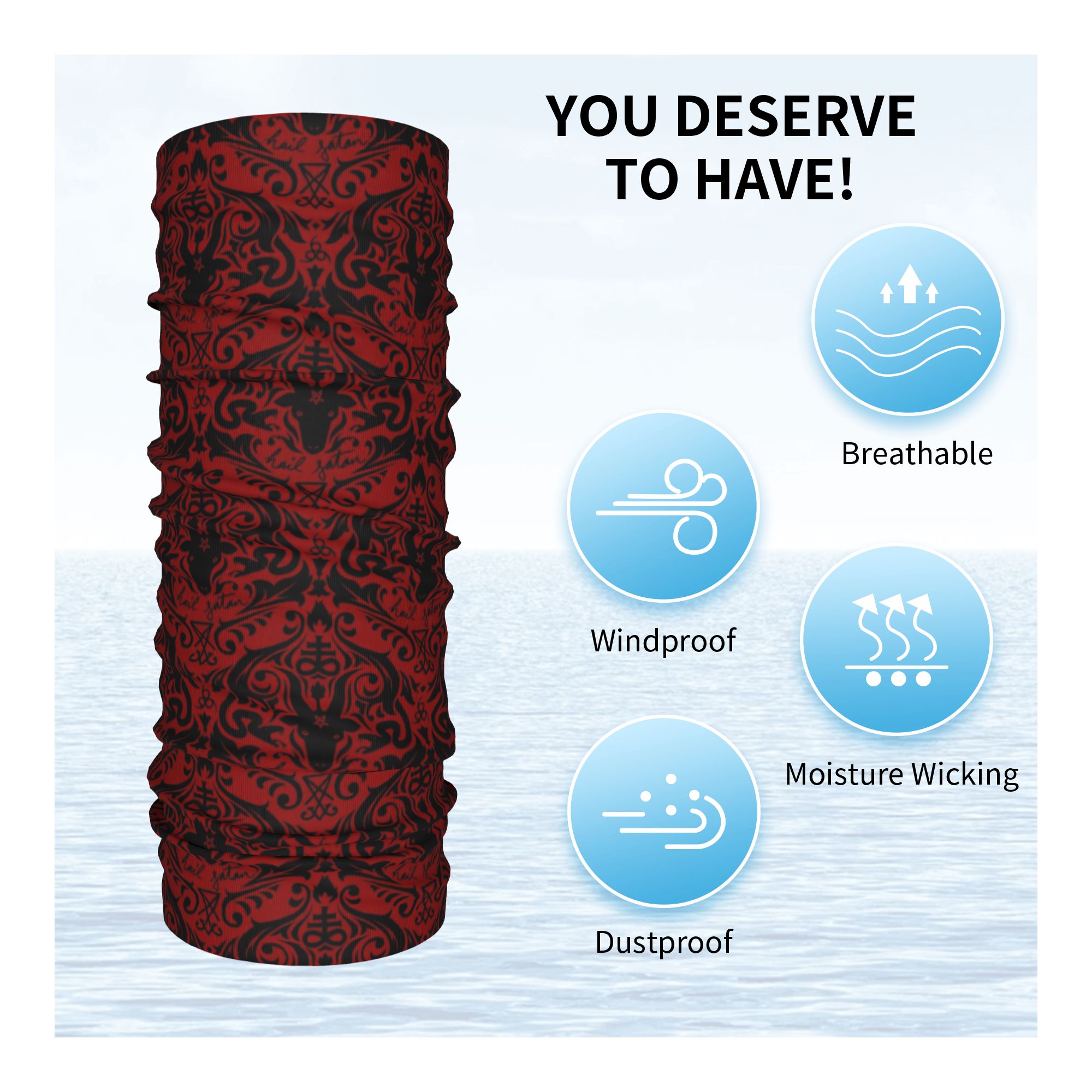 Baphomet Damask Hail Satan Bla - Neck Warmer Tube incelemesi ve fiyatı