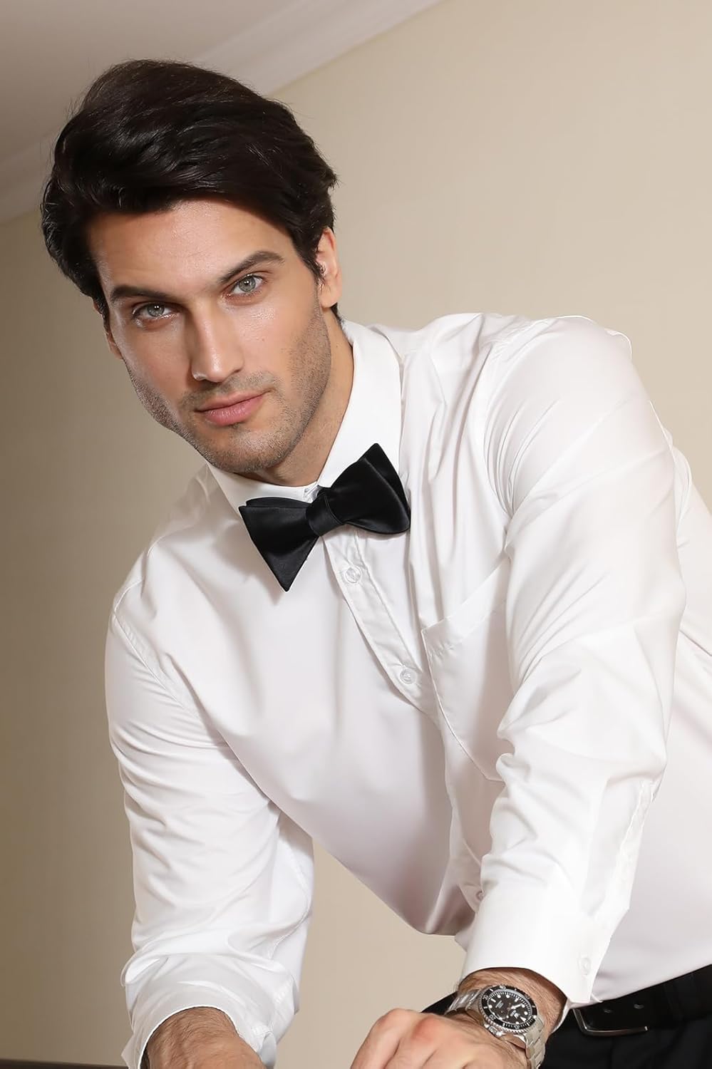 Solid Color Self Tie Bow Tie & - Pocket Square Set incelemesi ve fiyatı