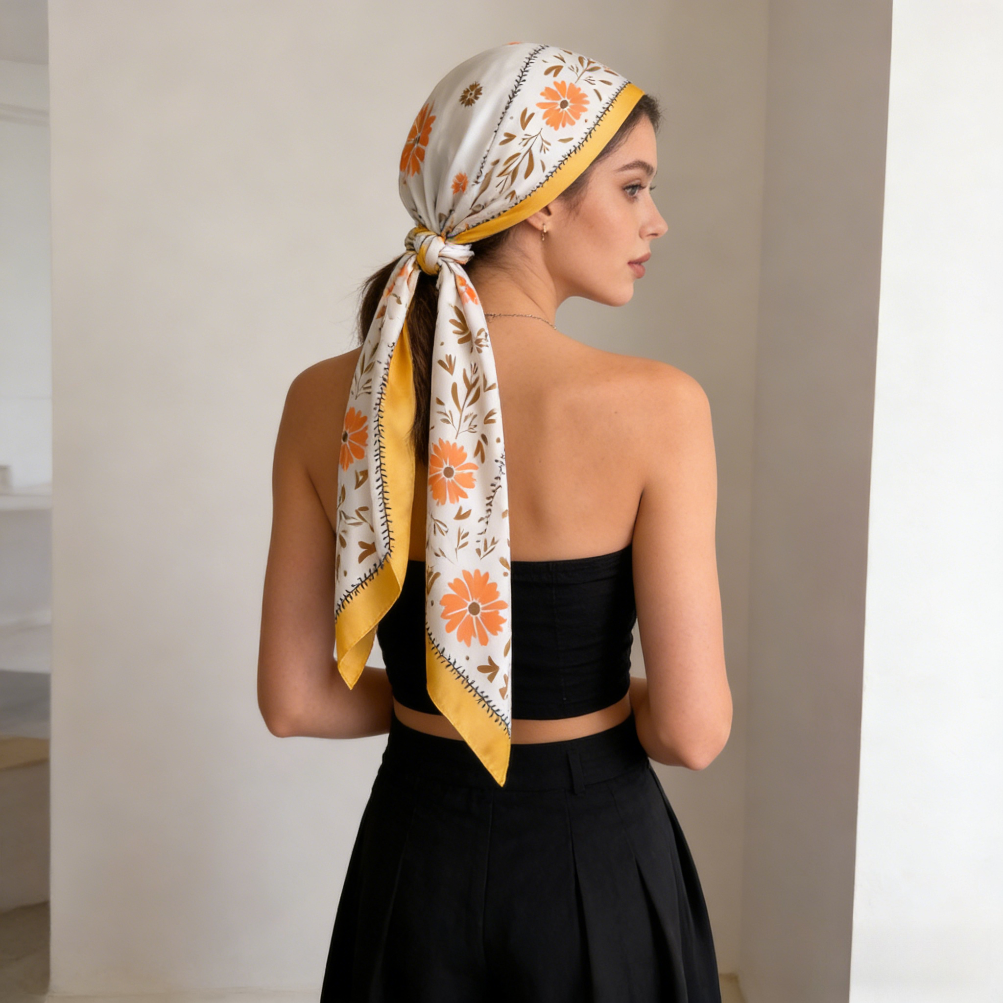 1Pc new printed fashion silk s - Scarf Silk Square incelemesi ve fiyatı