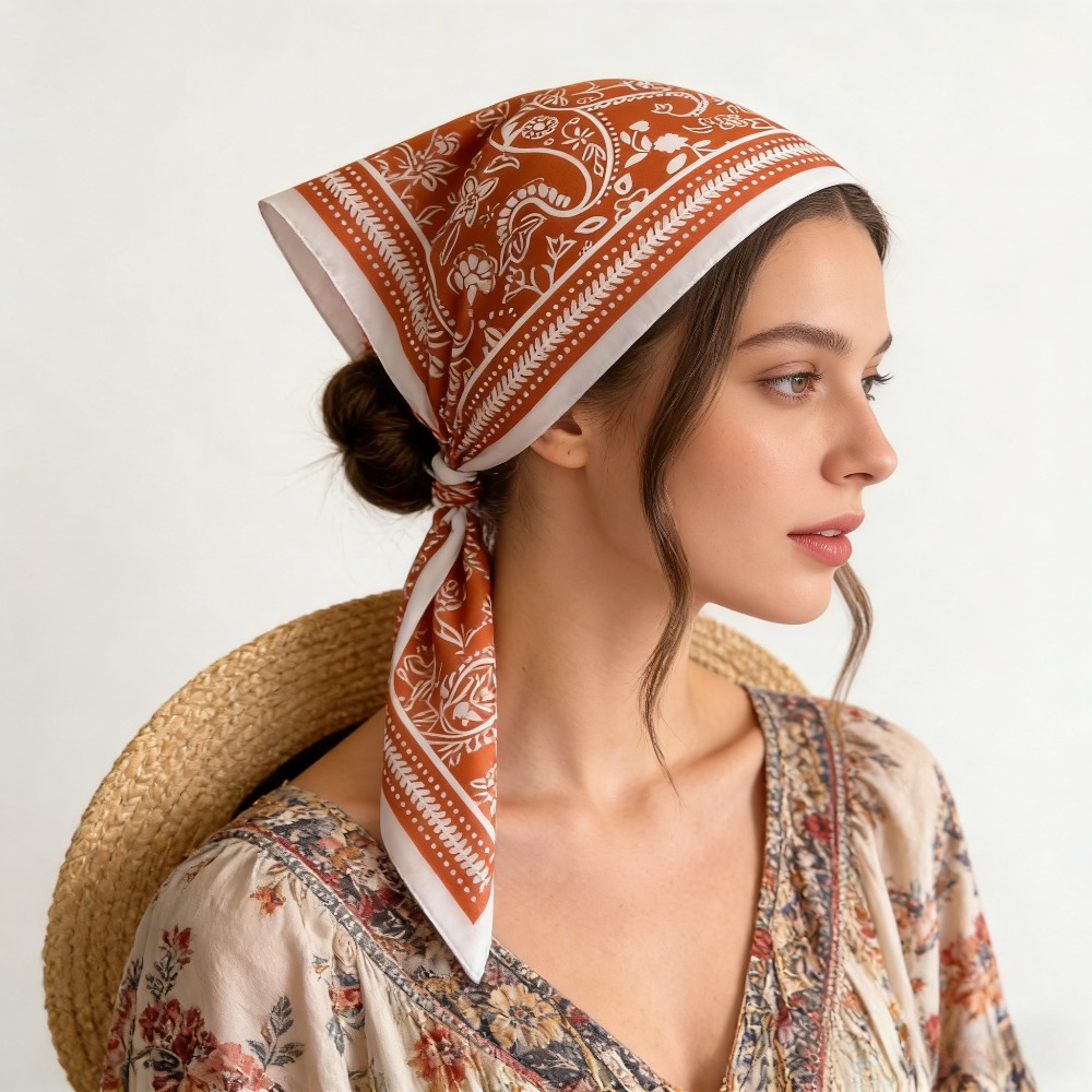 1Pc cashew print fashion silk  - Scarf Silk Square incelemesi ve fiyatı