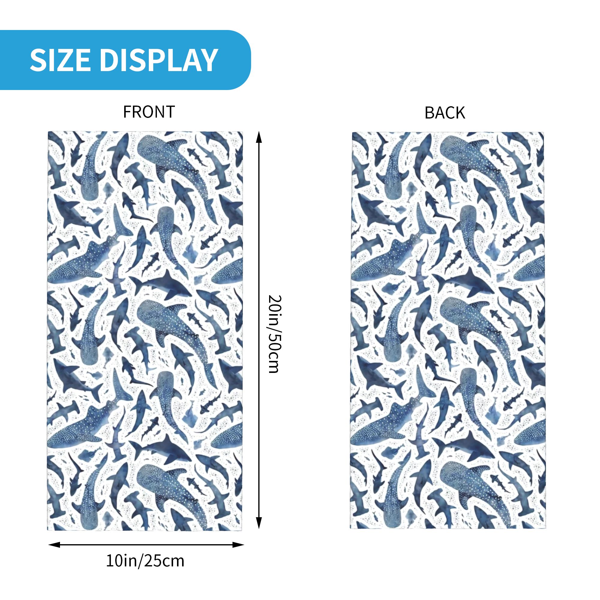 Custom Blue Watercolour Shark  - Neck Warmer Tube incelemesi ve fiyatı