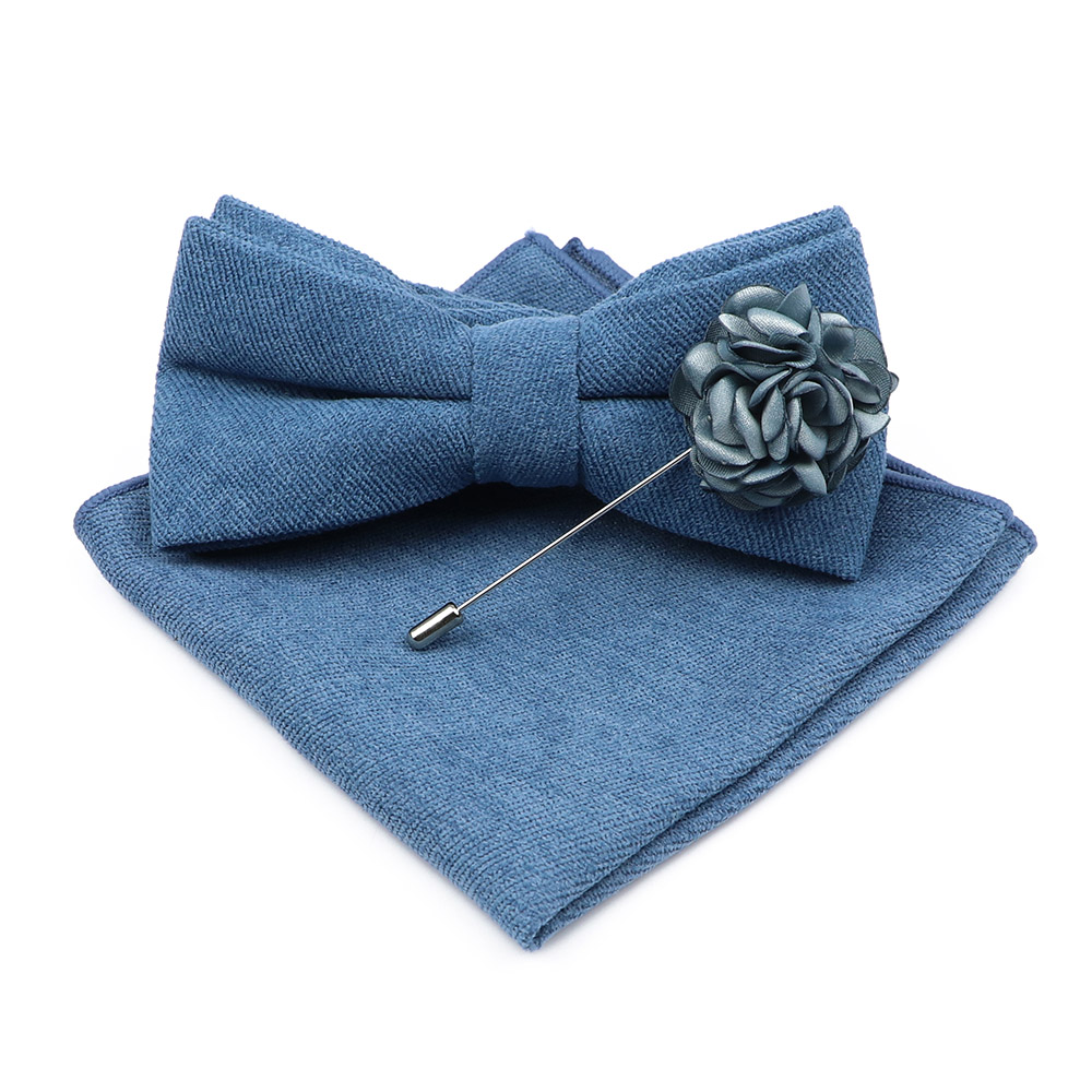 Mens Solid Color Cotton Bowtie - Handkerchief Cotton Men incelemesi ve fiyatı