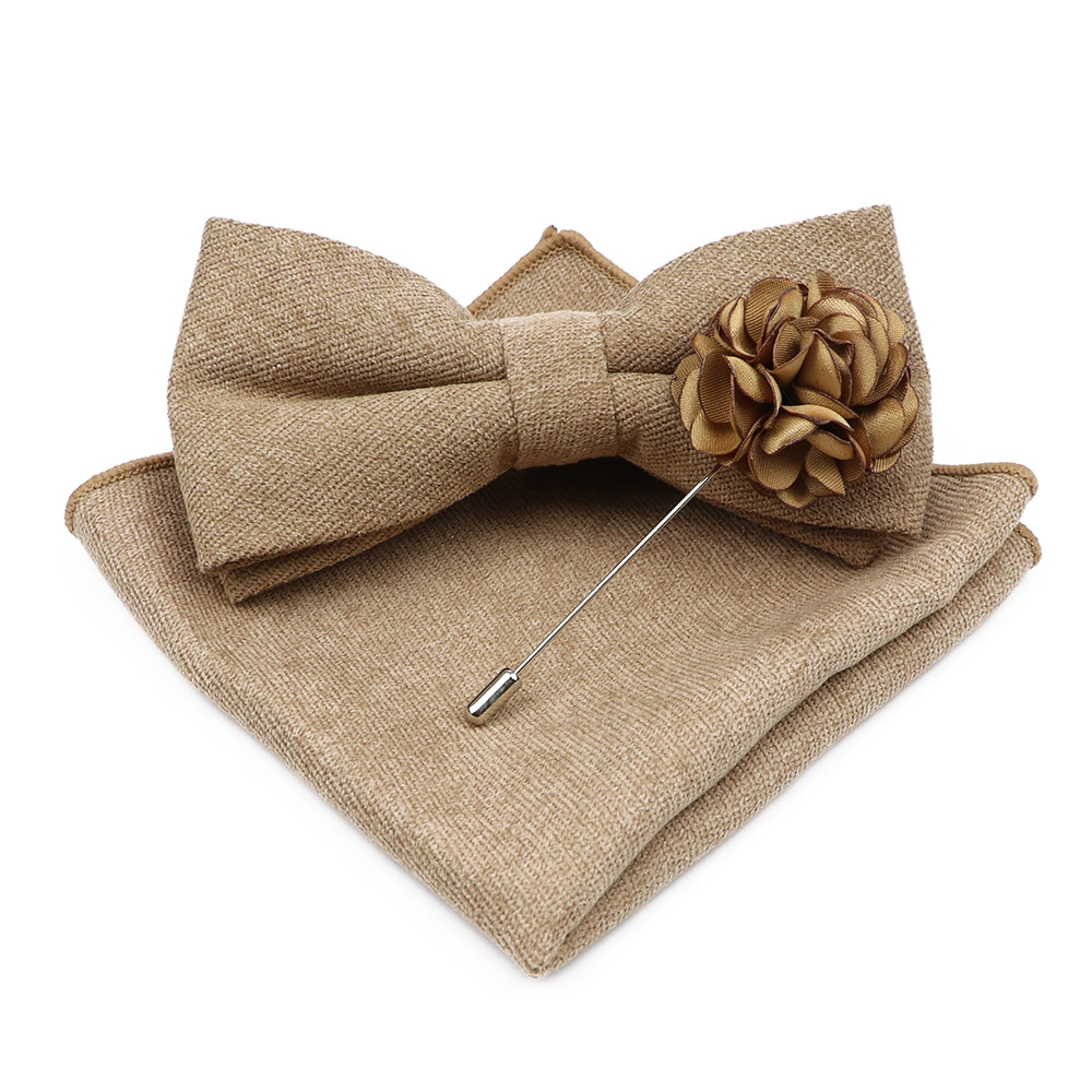 Mens Solid Color Cotton Bowtie - Handkerchief Cotton Men incelemesi ve fiyatı