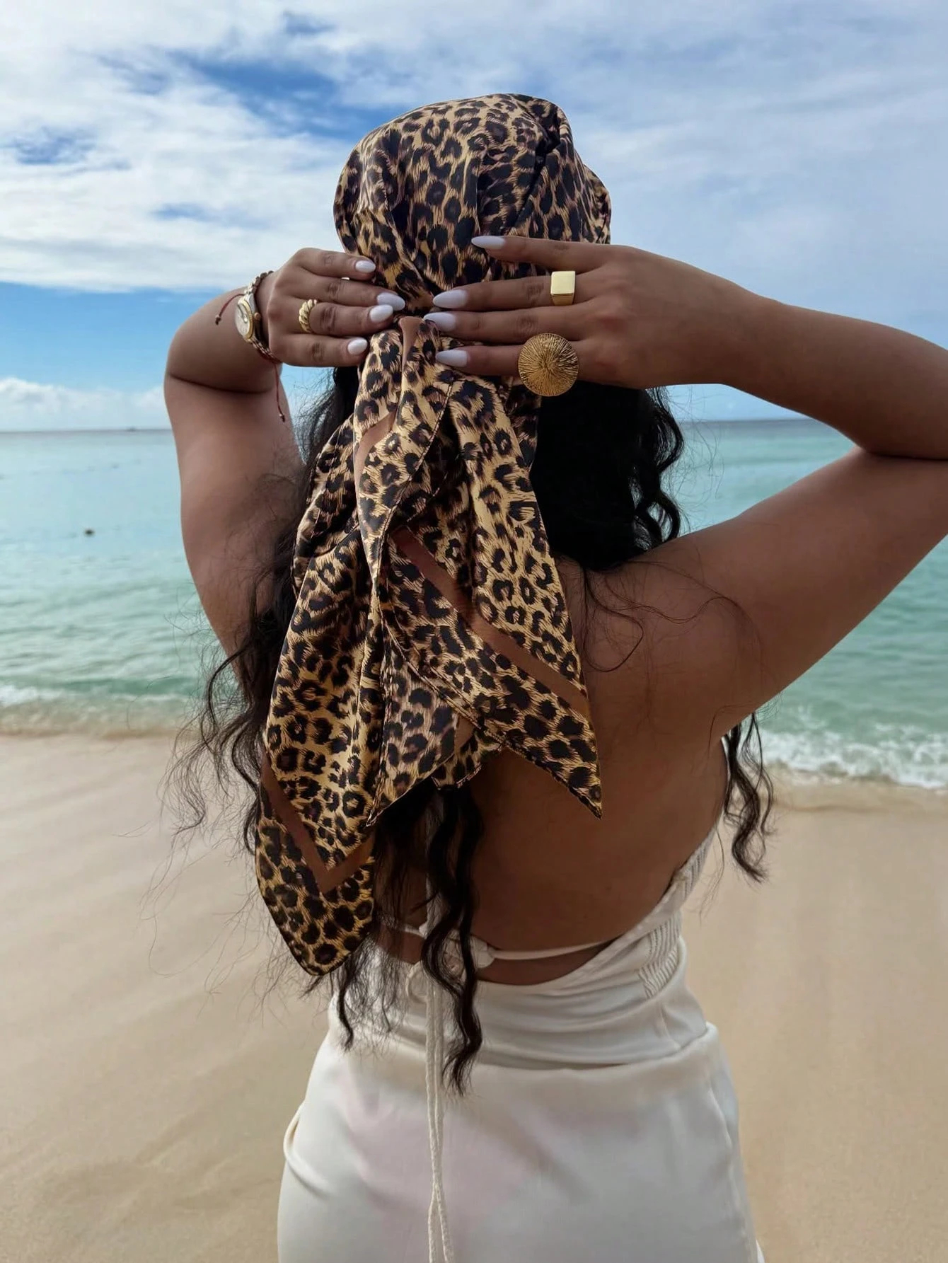 90cm Leopard Print Neckerchief - Face Scarf Mask incelemesi ve fiyatı