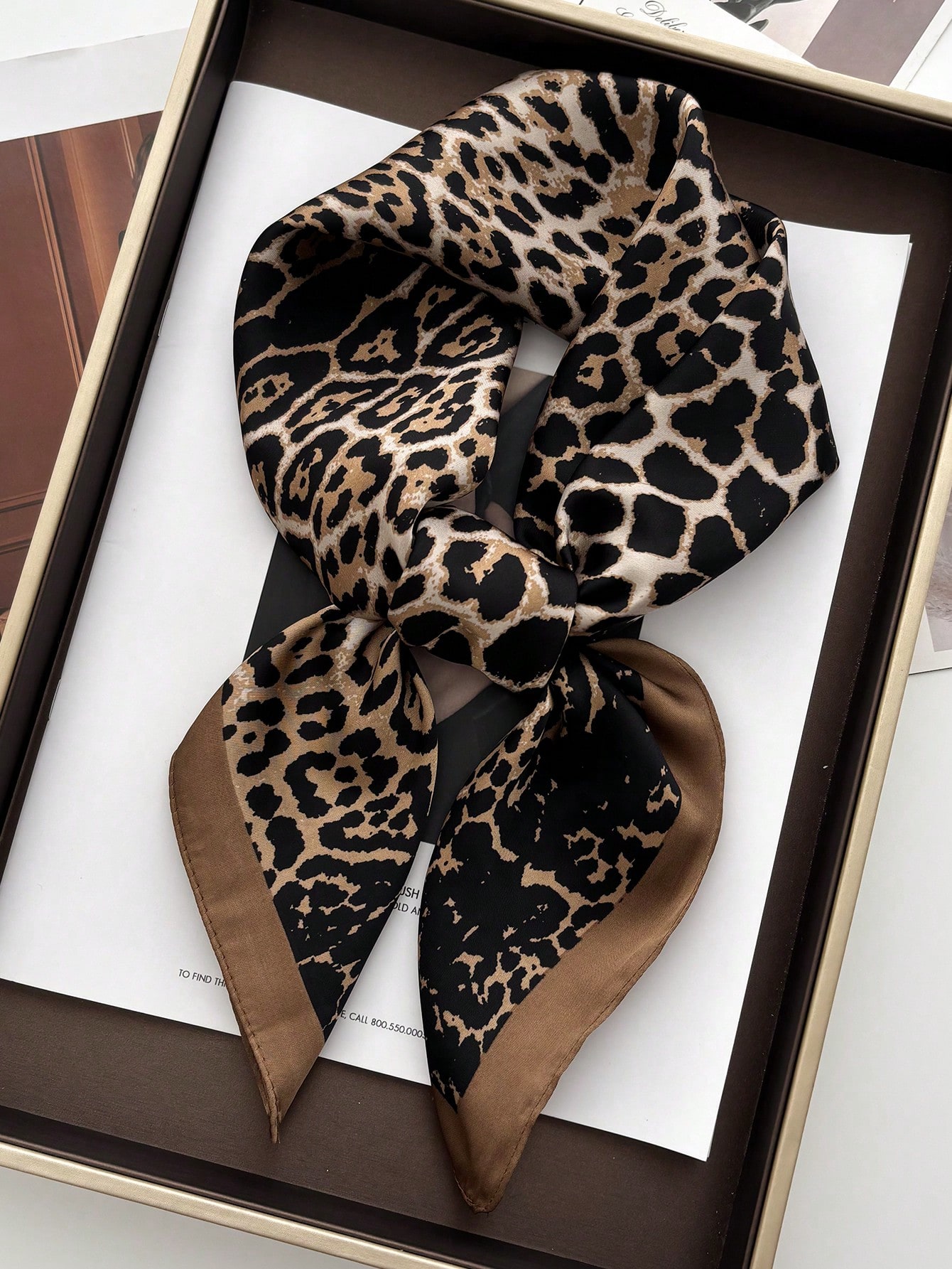 1pc Luxury Brand Leopard Print - Bandana Cotton incelemesi ve fiyatı