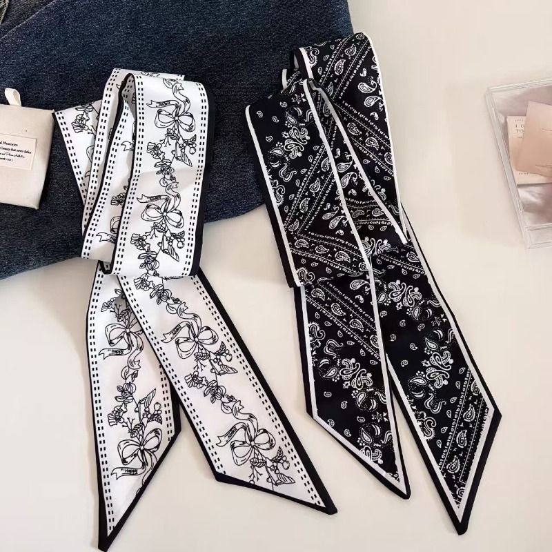 Black White Double Sided Paisl - Ascot Neck Scarf incelemesi ve fiyatı