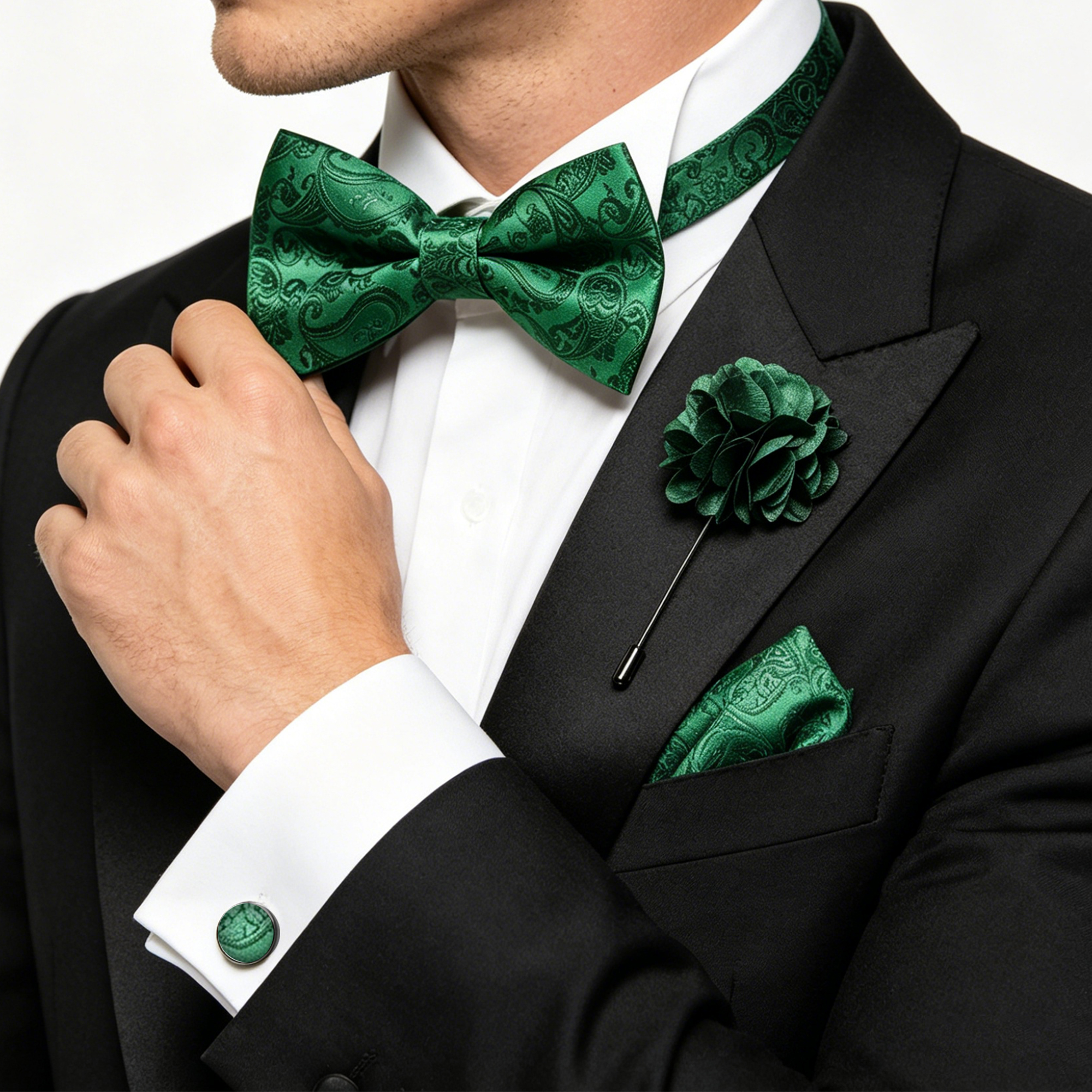 36pcs Black Silk Jacquard Pais - Bow Tie Pre Tied incelemesi ve fiyatı