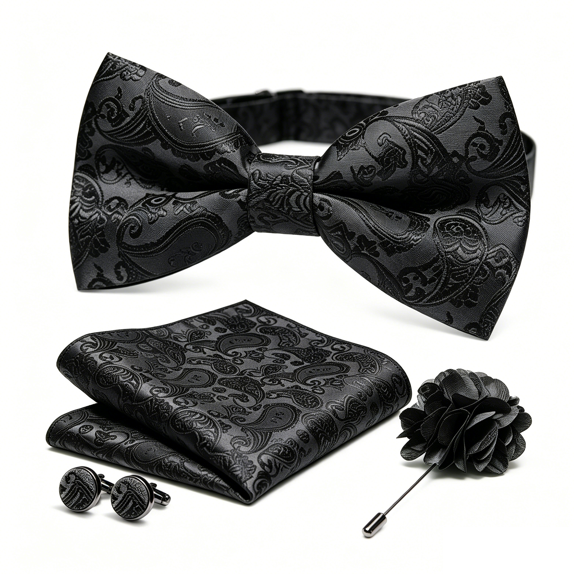 36pcs Black Silk Jacquard Pais - Bow Tie Pre Tied incelemesi ve fiyatı