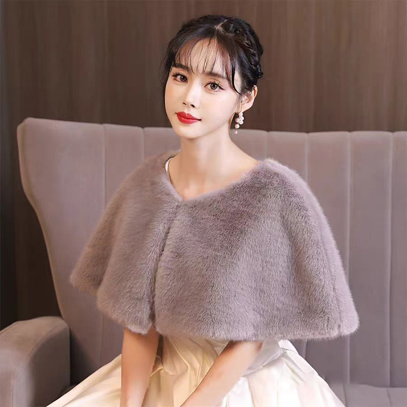 Women Winter Faux Fur Shawl El - Stole Wedding Shawl incelemesi ve fiyatı