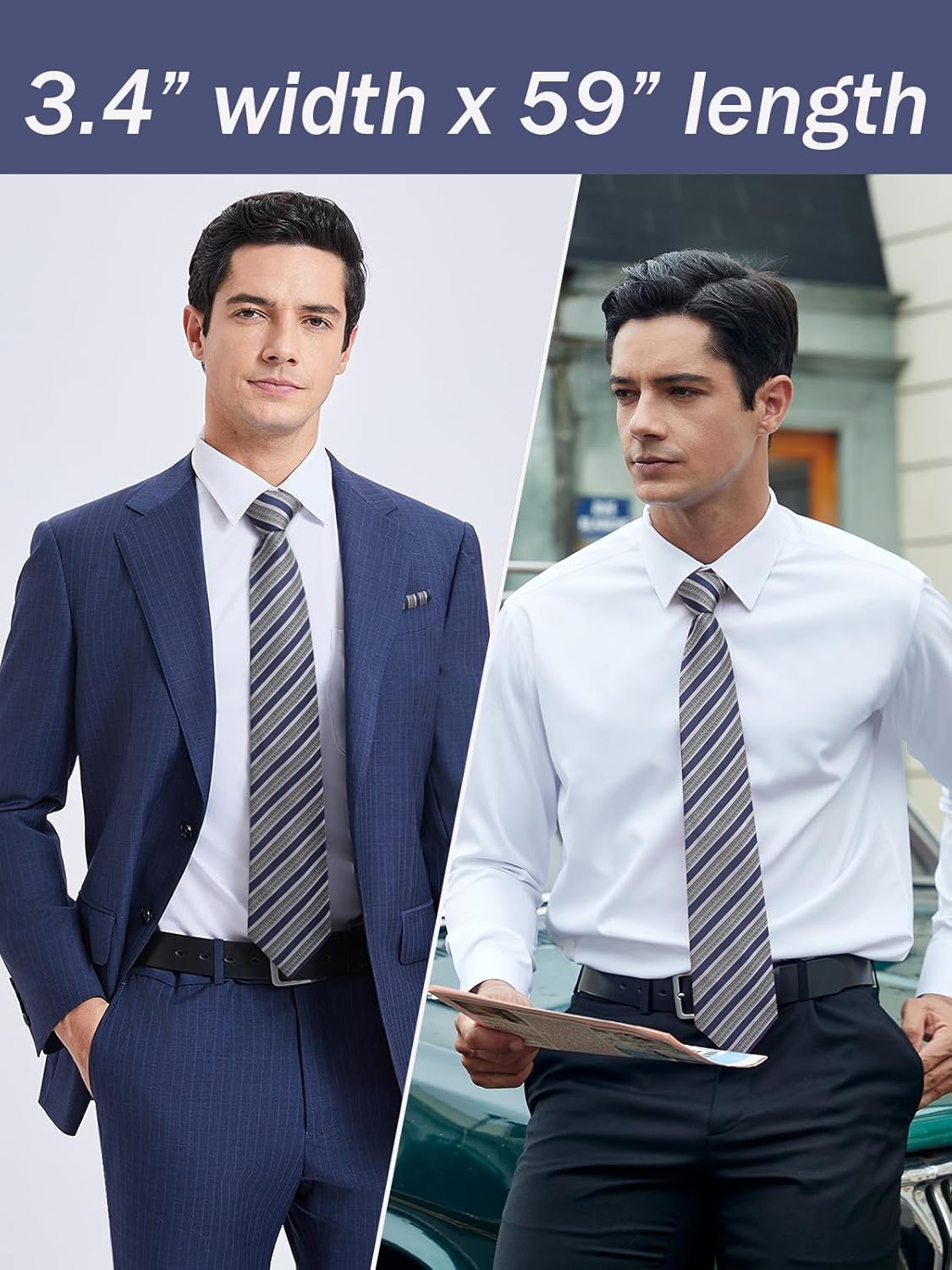Men's Stripe Tie & Pocket Squa - Handkerchief Cotton Men incelemesi ve fiyatı