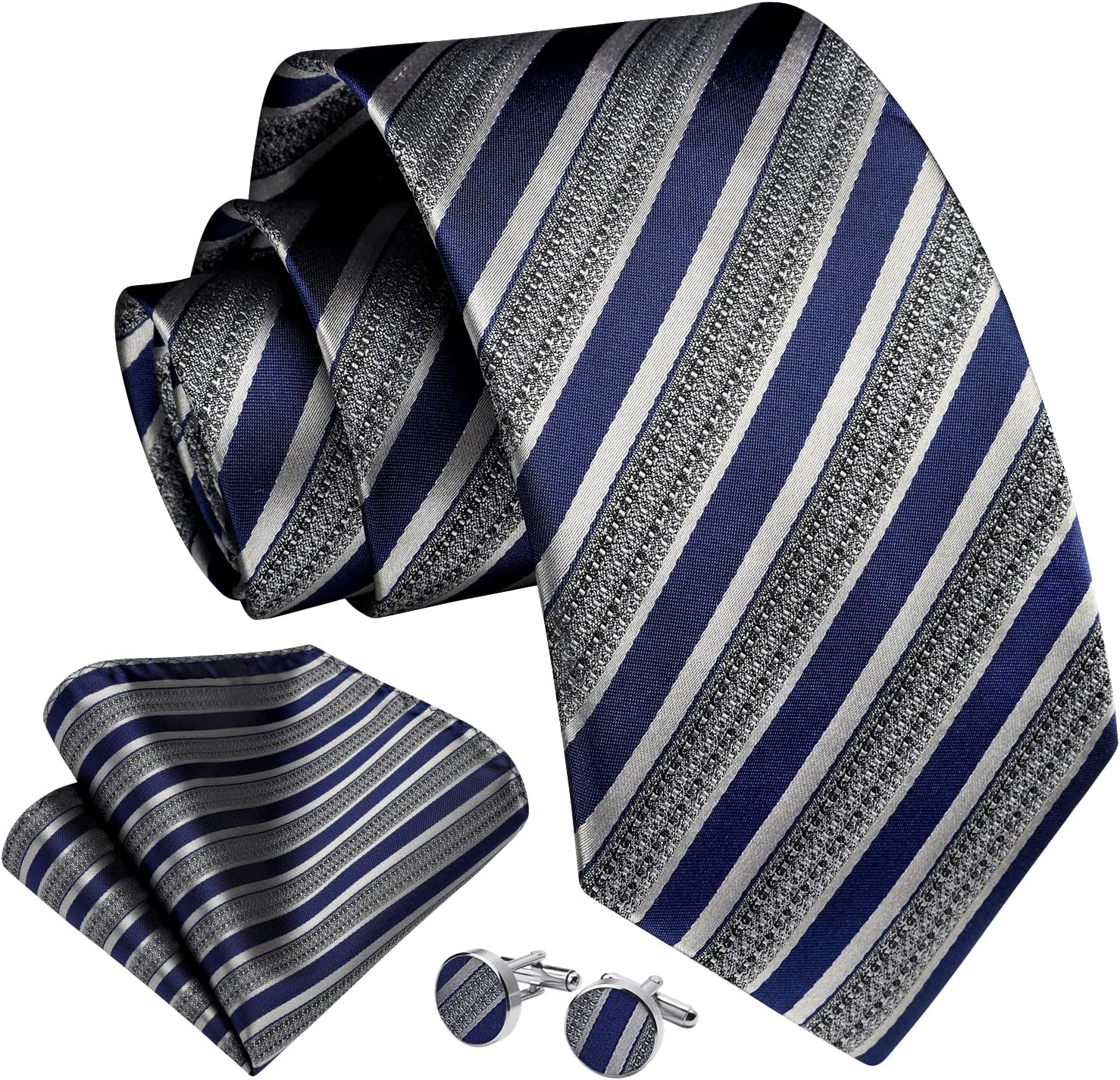 Men's Stripe Tie & Pocket Squa - Handkerchief Cotton Men incelemesi ve fiyatı