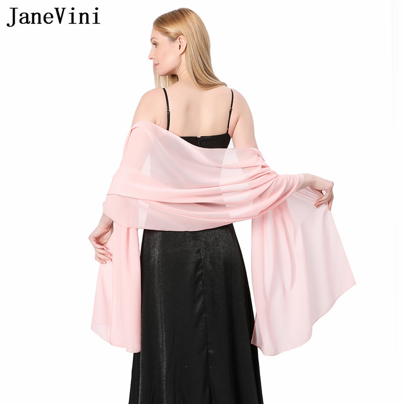 JaneVini Elegant Pink Chiffon  - Stole Wedding Shawl incelemesi ve fiyatı
