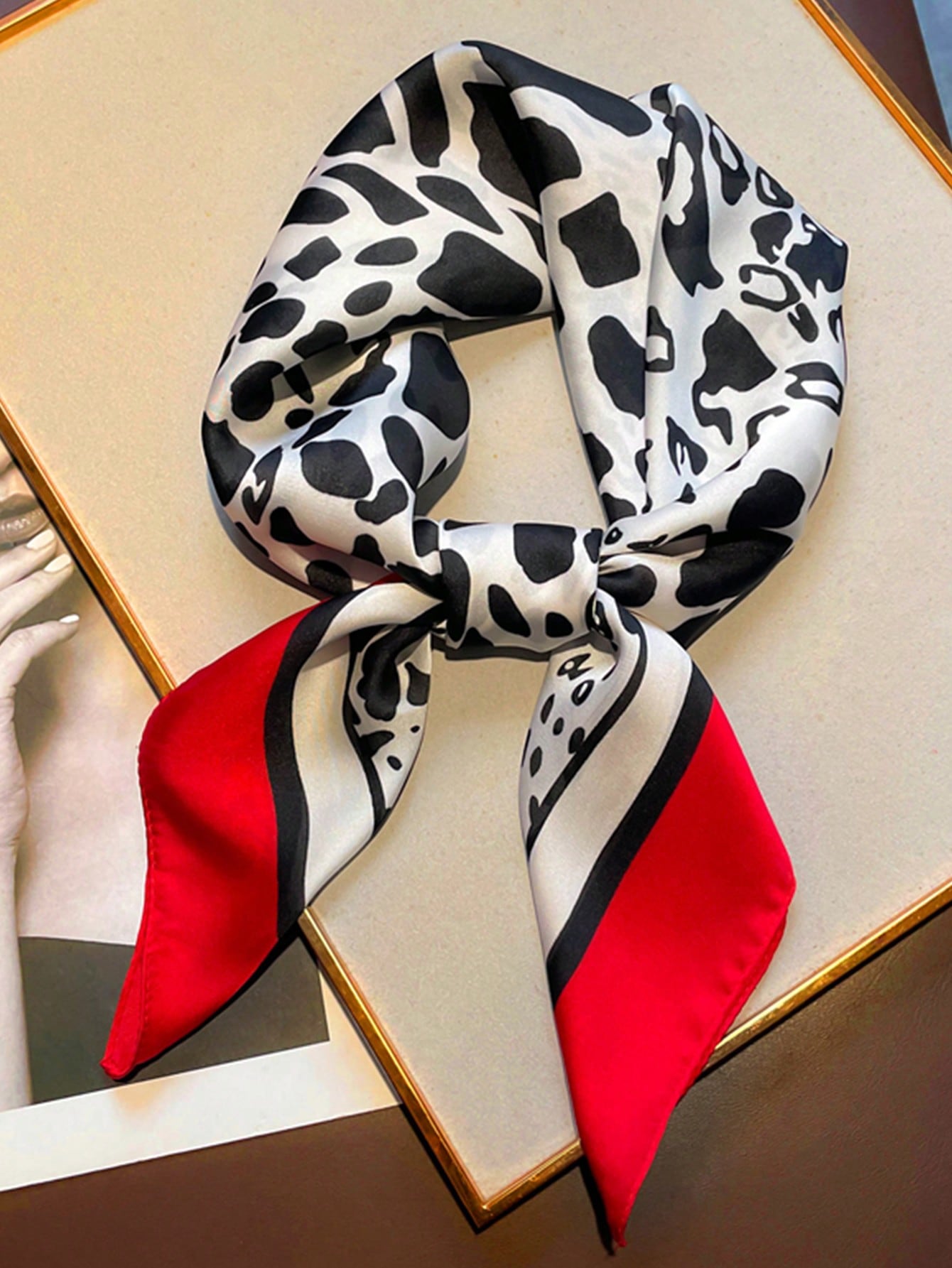 1pc Faux Silk Retro Leopard Pr - Bandana Cotton incelemesi ve fiyatı