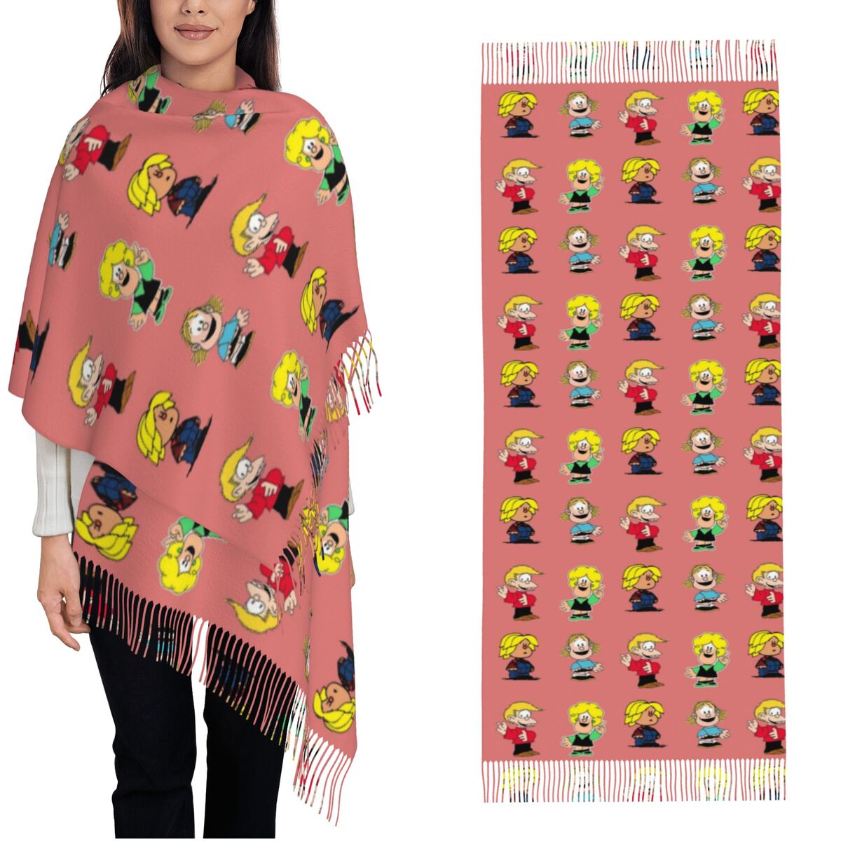 Womens Tassel Scarf Mafaldas C - Pashmina Wrap Large incelemesi ve fiyatı