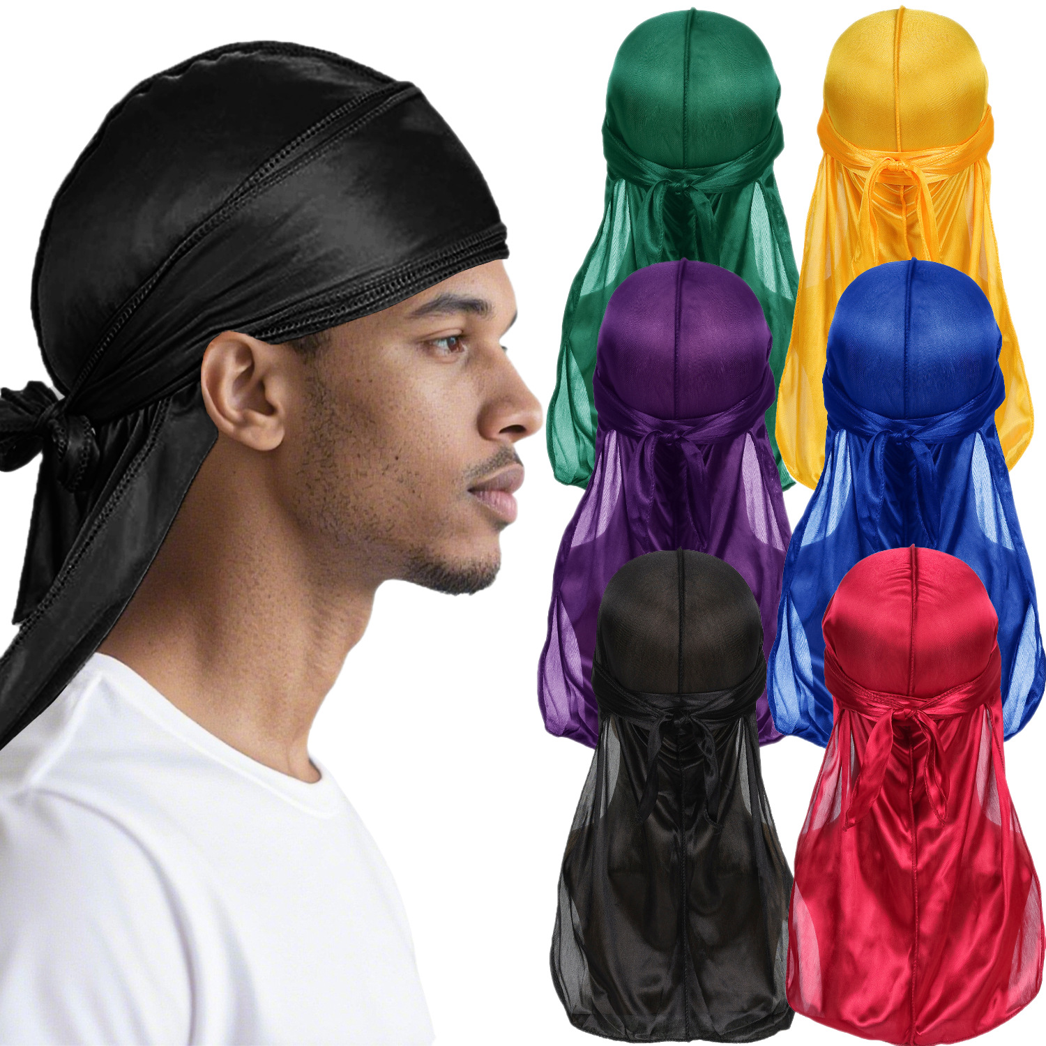 Men Satin Breathable Silky Dur - Bandana Doo Rag incelemesi ve fiyatı