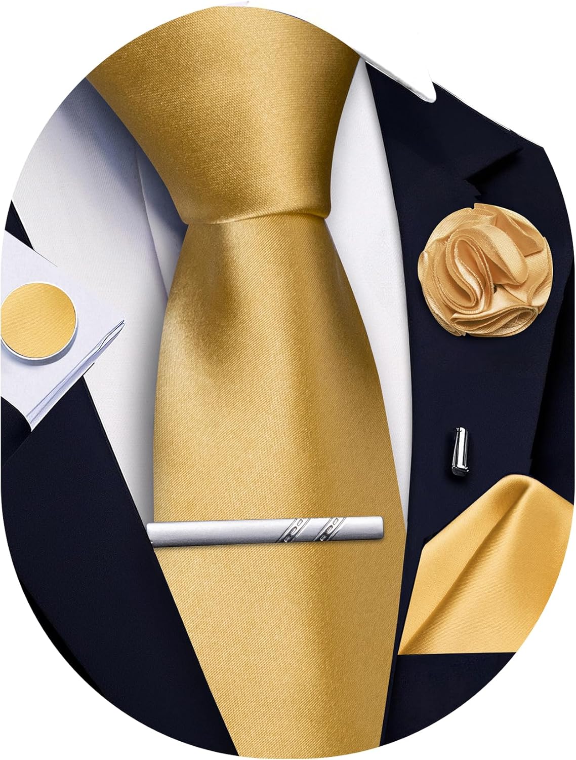 5Pcs Men's Silk Satin Tie Set  - Pocket Square Set incelemesi ve fiyatı