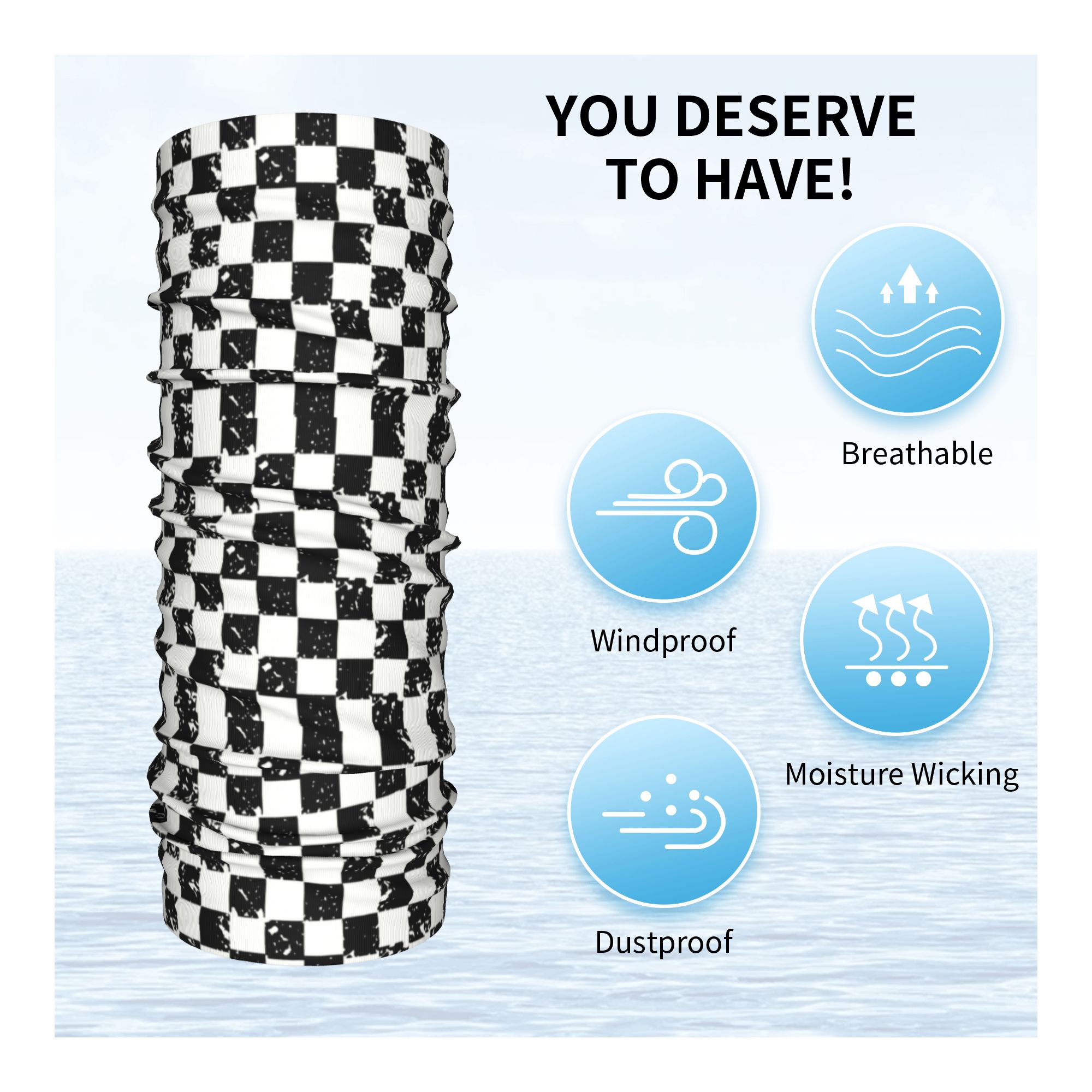 Custom Retro Checkered Flag Wi - Neck Warmer Tube incelemesi ve fiyatı