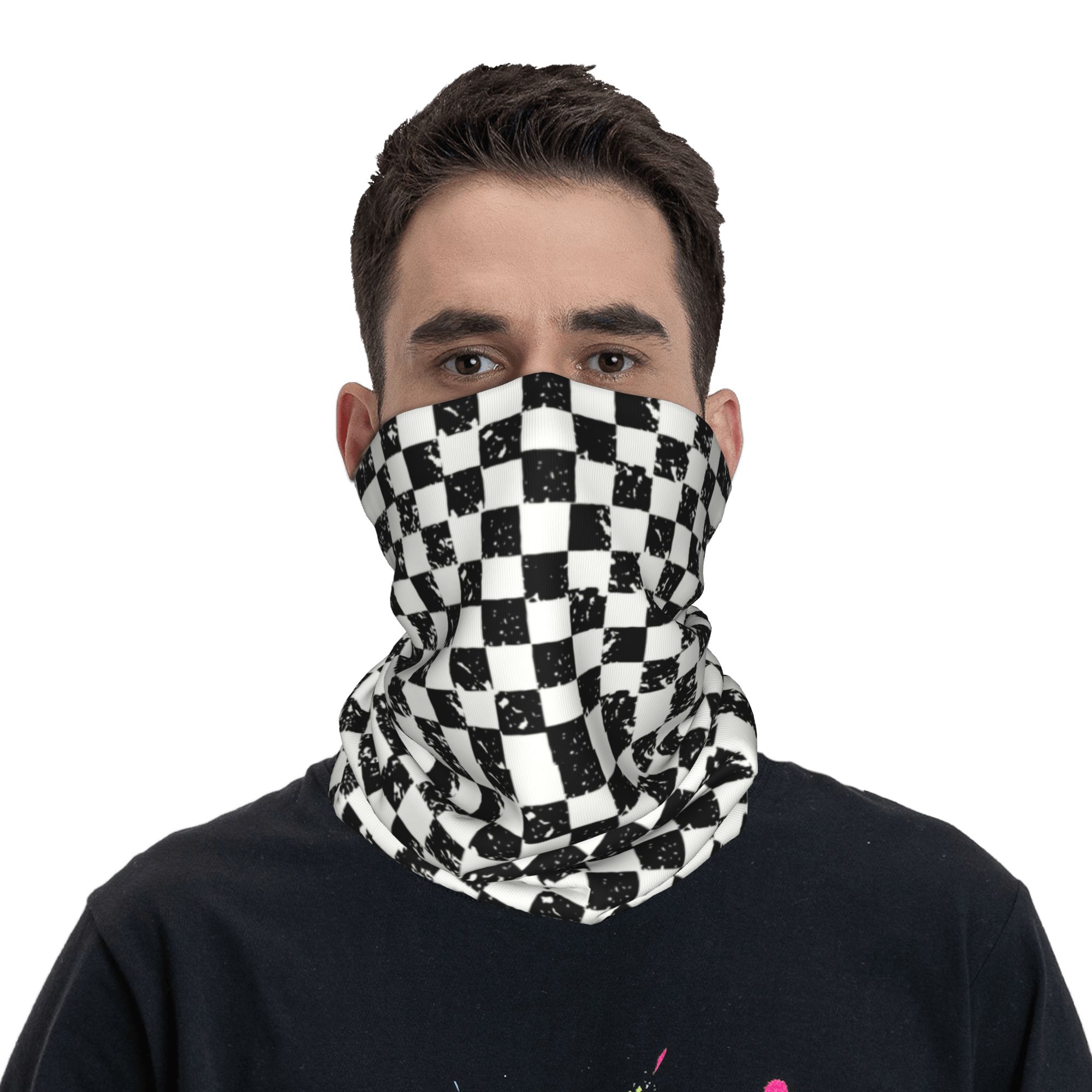 Custom Retro Checkered Flag Wi - Neck Warmer Tube incelemesi ve fiyatı