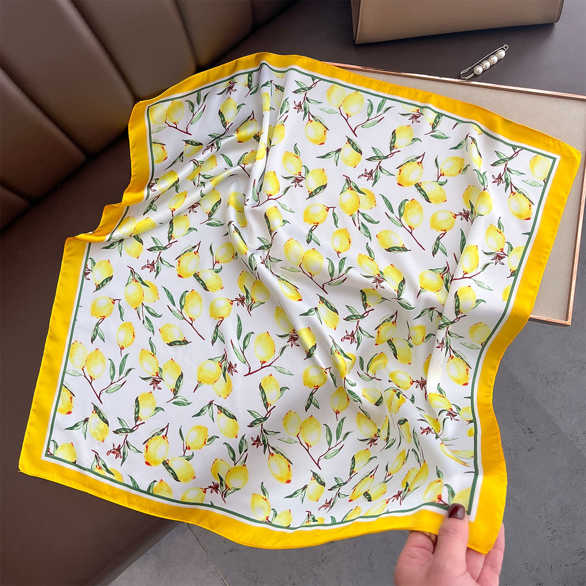 2025 New Yellow Lemon Print Sq - Face Scarf Mask incelemesi ve fiyatı