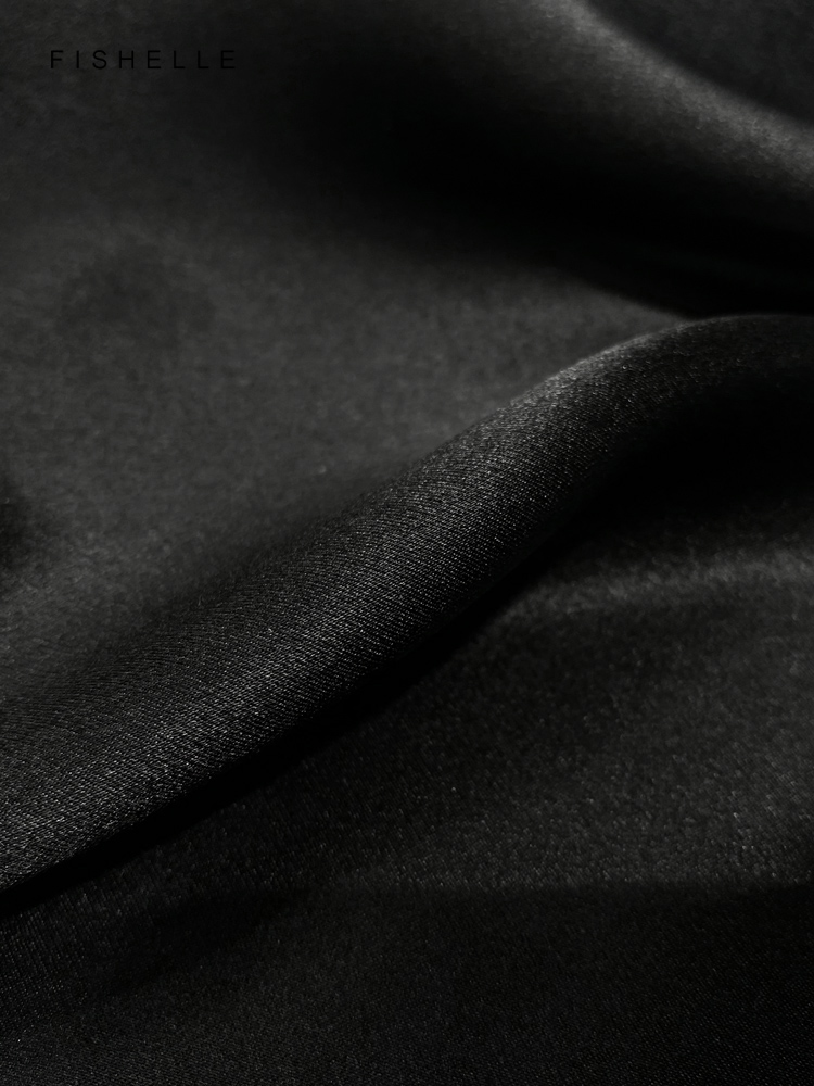 Solid color black pure silk sc - Ascot Neck Scarf incelemesi ve fiyatı