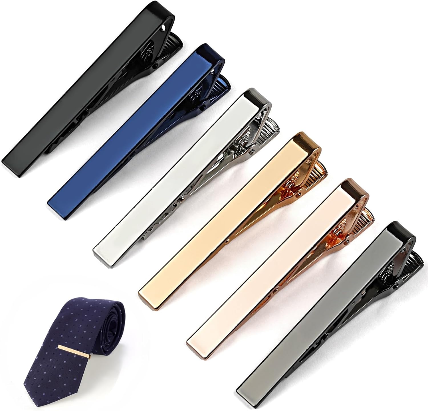6 Tie Clips for Men, Classic S - Tie Bar Set Gift incelemesi ve fiyatı